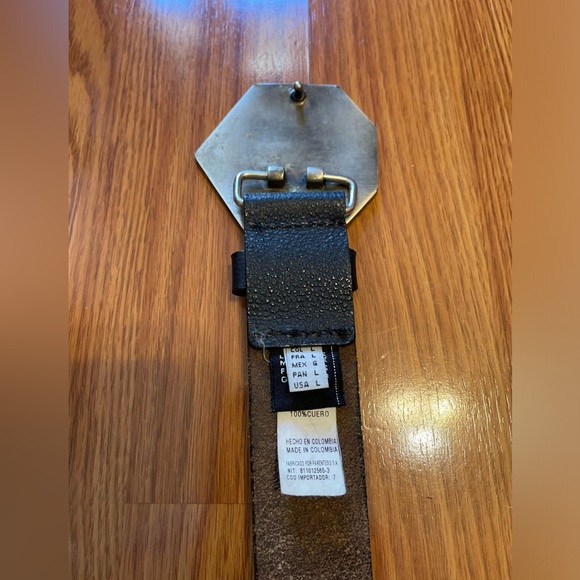 Vintage M+FG Leather Belt with Hexagonal Buckle - Picture 5 of 6